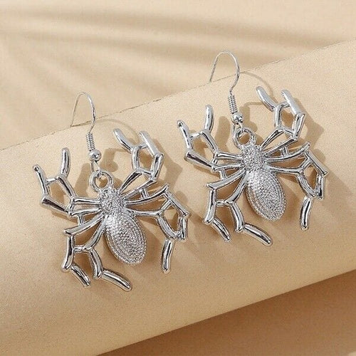 Etta'J Jewelry Earrings Earrings Silver Spider Drop Dangle Earrings Fashion Jewelry