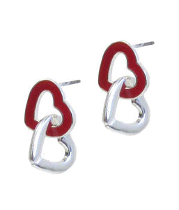 Etta'J Jewelry Earrings Earrings Womens Epoxy Double Heart Silver Earrings Jewelry