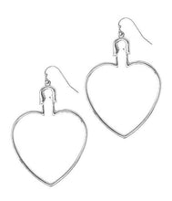 Load image into Gallery viewer, Etta&#39;J Jewelry Earrings Earrings Womens Silver Heart Hoop Earrings Jewelry