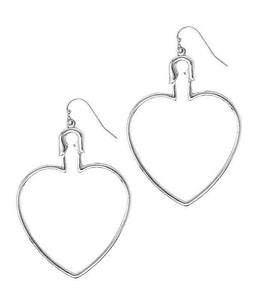 Etta'J Jewelry Earrings Earrings Womens Silver Heart Hoop Earrings Jewelry