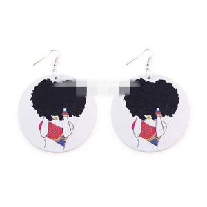 Round Wood Dangle Earrings - More Styles