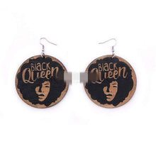 Load image into Gallery viewer, Round Wood Dangle Earrings - More Styles