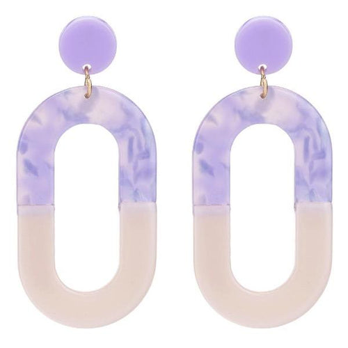 Earrings Womens Oval Purple Dangle Hoops Earrings Jewelry
