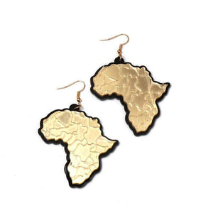 Earrings Womens Gold Map Mirror Earrings Jewelry