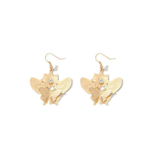 Womens Gold Tone ButterFly Dangle Earrings