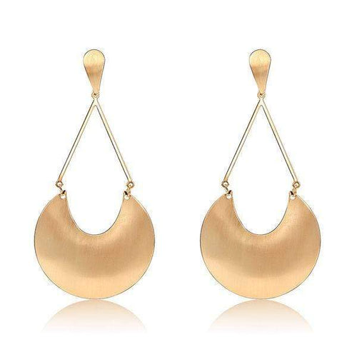 Womens Gold or Silver Tone Crescent Drop Earrings