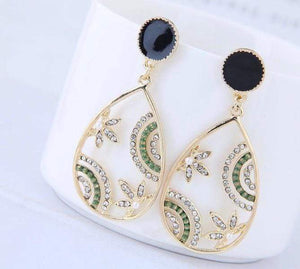 Womens Gold Tone Crystal Teardrop Earrings