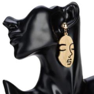 Earrings Womens Gold Face Fashion Earrings Ear Jewelry