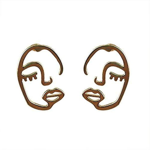 Earrings Womens Gold Face Stud Earrings Ear Jewelry