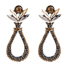 Load image into Gallery viewer, Earrings Womens Teardrop Flower Rhinestone Earrings Jewelry