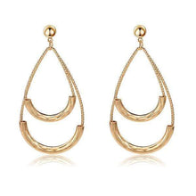 Load image into Gallery viewer, Earrings Womens Gold Double Teardrop Earrings Jewelry