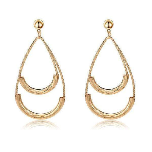 Womens Double Teardrop Hoop Earrings