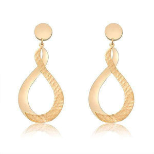 Gold Twisted Oval Earrings - More Colors