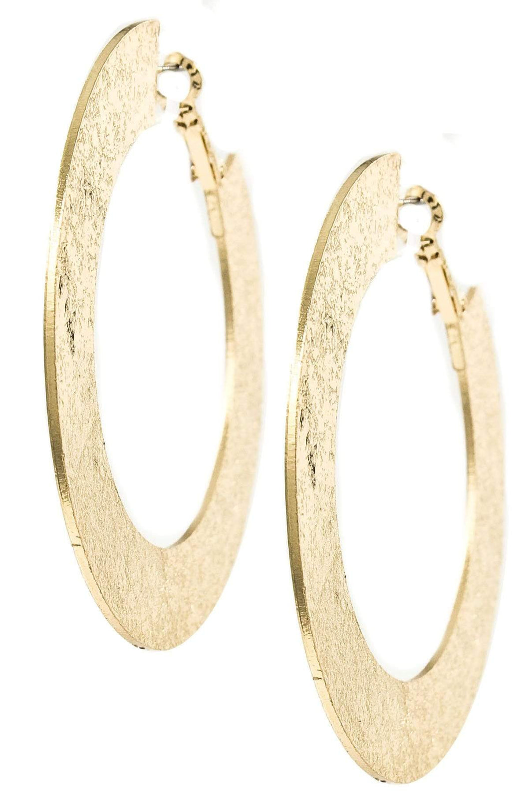Womens Gold Tone Big Hoop Metal Earrings