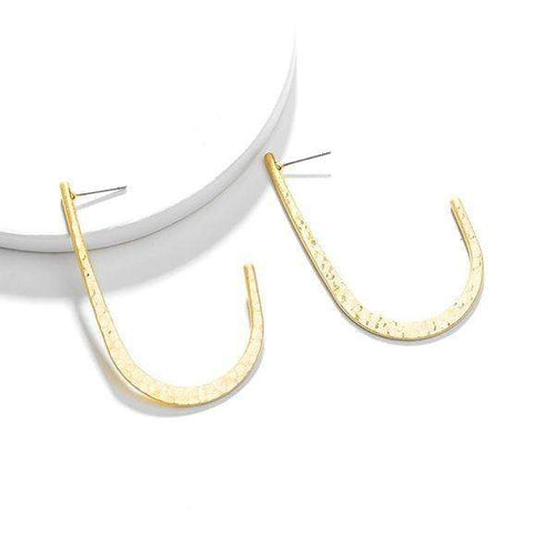 Womens Gold Curve Earrings