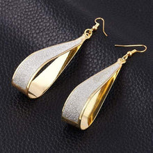 Load image into Gallery viewer, Womens Gold Tone Sparkle Teardrop Earrings