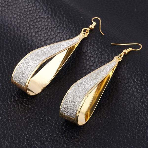 Womens Gold Tone Sparkle Teardrop Earrings