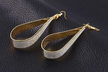 Load image into Gallery viewer, Womens Gold Tone Sparkle Teardrop Earrings