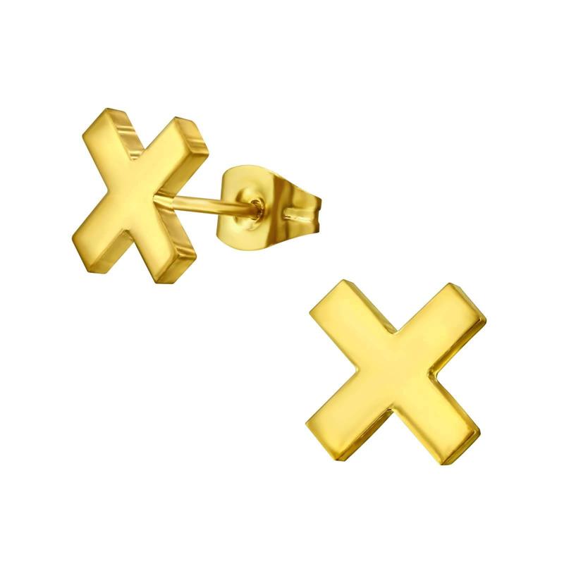 Earrings Gold Surgical Stainless Steel 