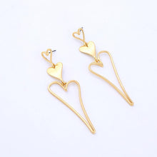 Load image into Gallery viewer, Earring Womens Gold Heart Dangle Earrings Jewelry