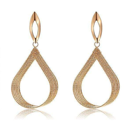 Womens Gold or Silver Tone Teardrop Large Earrings