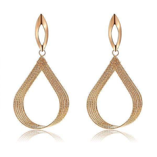 Womens Gold or Silver Tone Teardrop Large Earrings