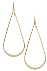Womens Teardrop Gold Tone Hoop Earrings Lightweight