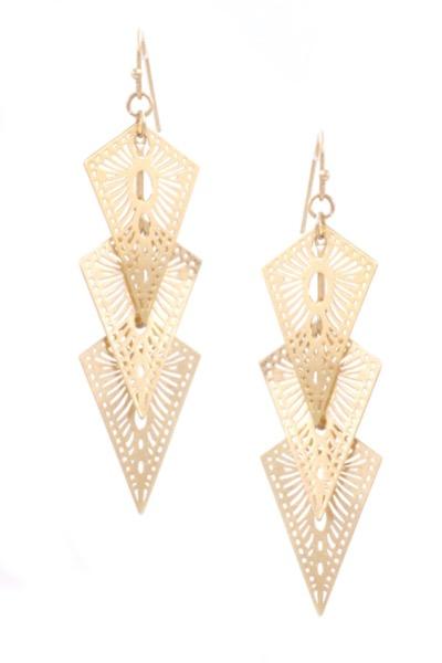 Gold Triangle Earrings