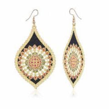 Load image into Gallery viewer, Golden Flower Drip Oil Earrings