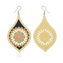 Load image into Gallery viewer, Golden Flower Drip Oil Earrings