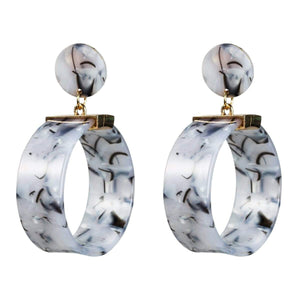 Gray Suit-Case Hoop Earrings - More Colors