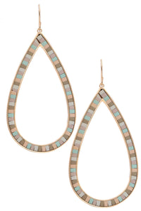 Womens Teardrop Colorful Hoop Earrings