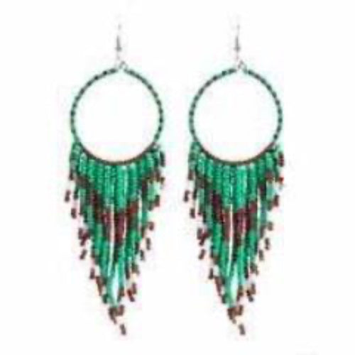 Earrings Womens Vintage Tassel Bead Hoop Earrings Jewelry