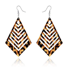 Load image into Gallery viewer, Wood Leopard Cutout Earrings - More Colors