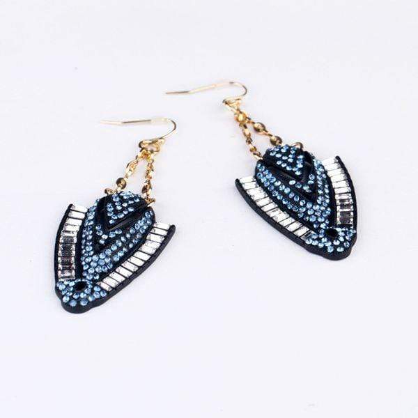 Womens Rhinestone Shimmer Silver Dangle Drop Chain Earrings