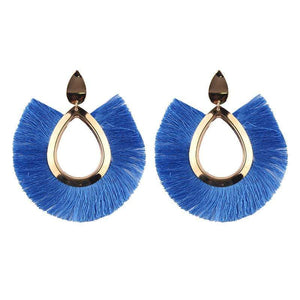 Womens Fringe Earrings Lightweight Dangle Teardrop Cotton Tassel Earrings
