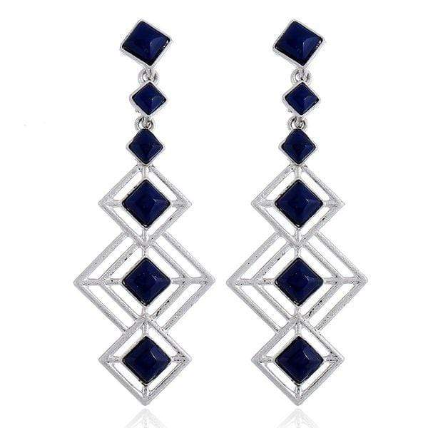 Womens Size Blue Long Drop Earrings Jewelry