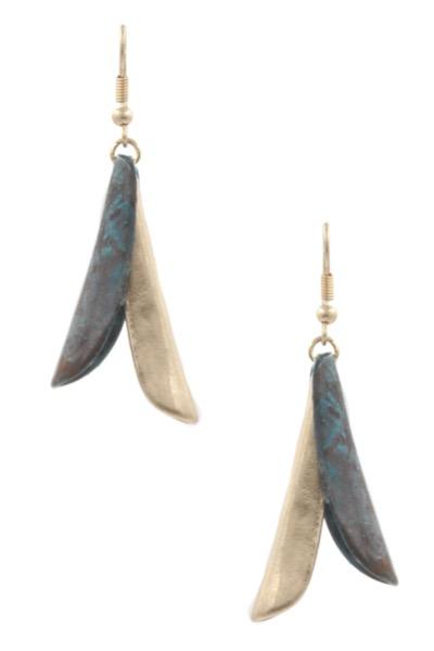 Earrings Womens Gold Worn Metal Dangle Earrings Jewelry
