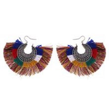 Load image into Gallery viewer, Earrings Womens Silk Fringe Rocker Earring Jewelry