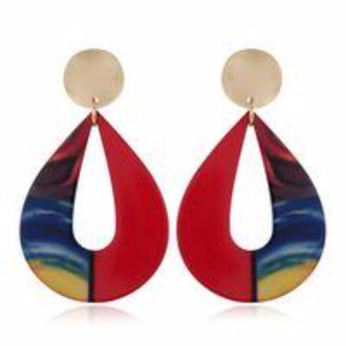Earrings Womens Blue Red Teardrop Earrings Ear Jewelry