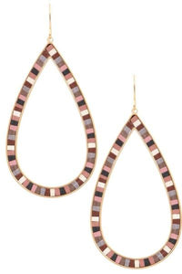 Womens Teardrop Colorful Hoop Earrings