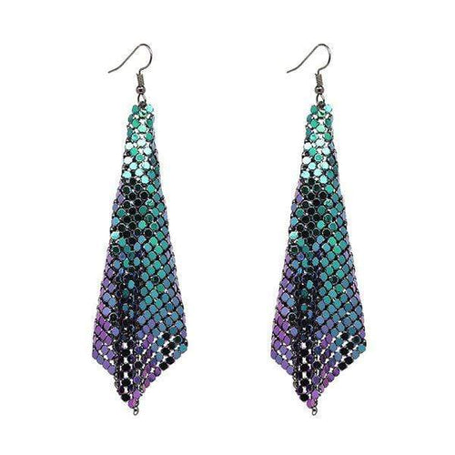 Purple/Green Sequin Earrings