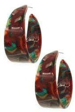 Load image into Gallery viewer, Red &amp; Green Hoop Earrings - More Colors