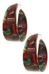 Red & Green Hoop Earrings - More Colors