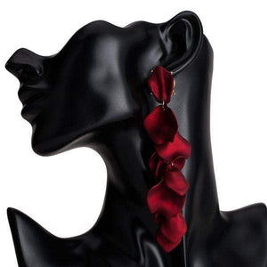 Earrings Womens Flower Petal Tassel Earrings Jewelry