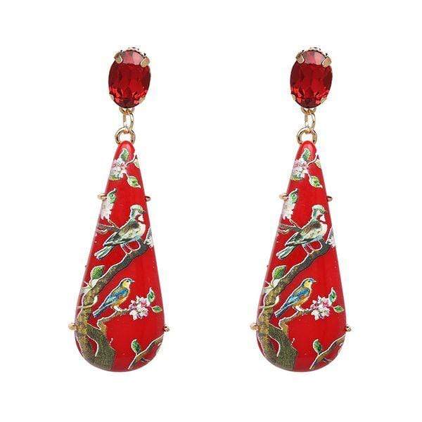 Earrings Womens Red Teardrop Nature Fashion Earrings Jewelry