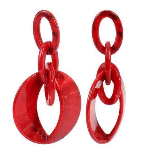 Womens Interlocking Acrylic Hoop Earrings