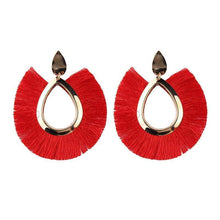 Load image into Gallery viewer, Womens Fringe Earrings Lightweight Dangle Teardrop Cotton Tassel Earrings