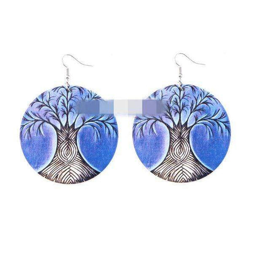 Round Wood Earrings