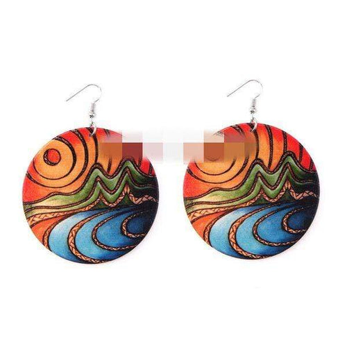 Round Wood Earrings